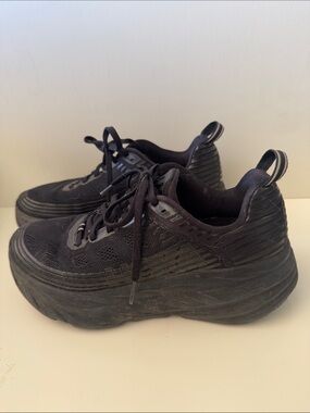 Hoka One One Black Women's Chunky Lace-Up Athletic Sneakers